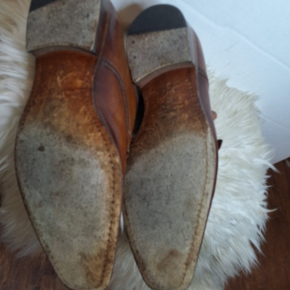 Magnanni  Brown LeatherDouble  Monk Strap Shoes 10 - Picture 6 of 12